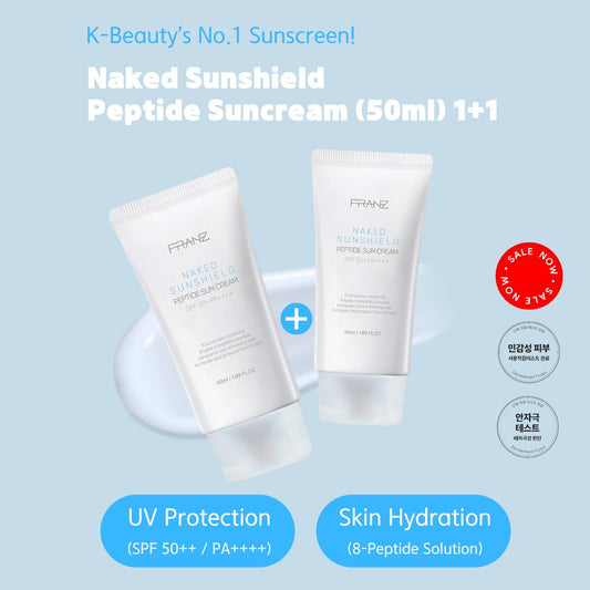 [FRANZ] Naked Sunshield Peptide SunCream (50ml) 1+1